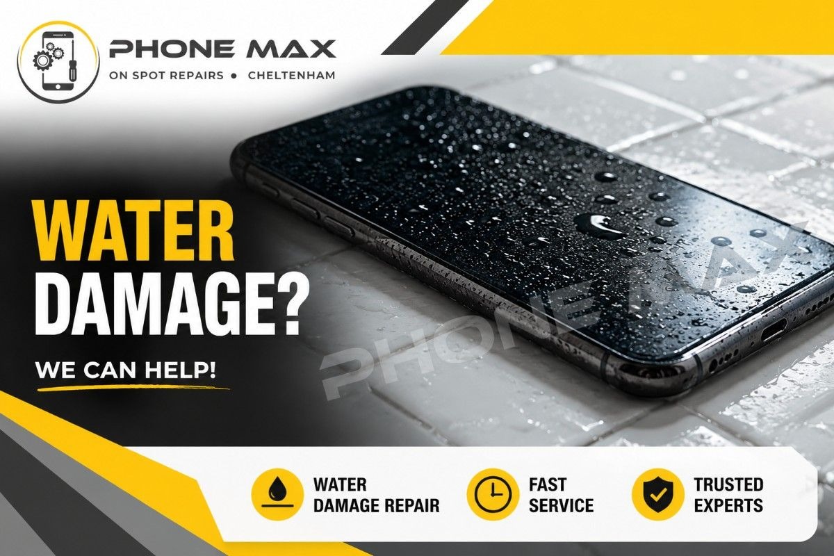 Water damage phone on table