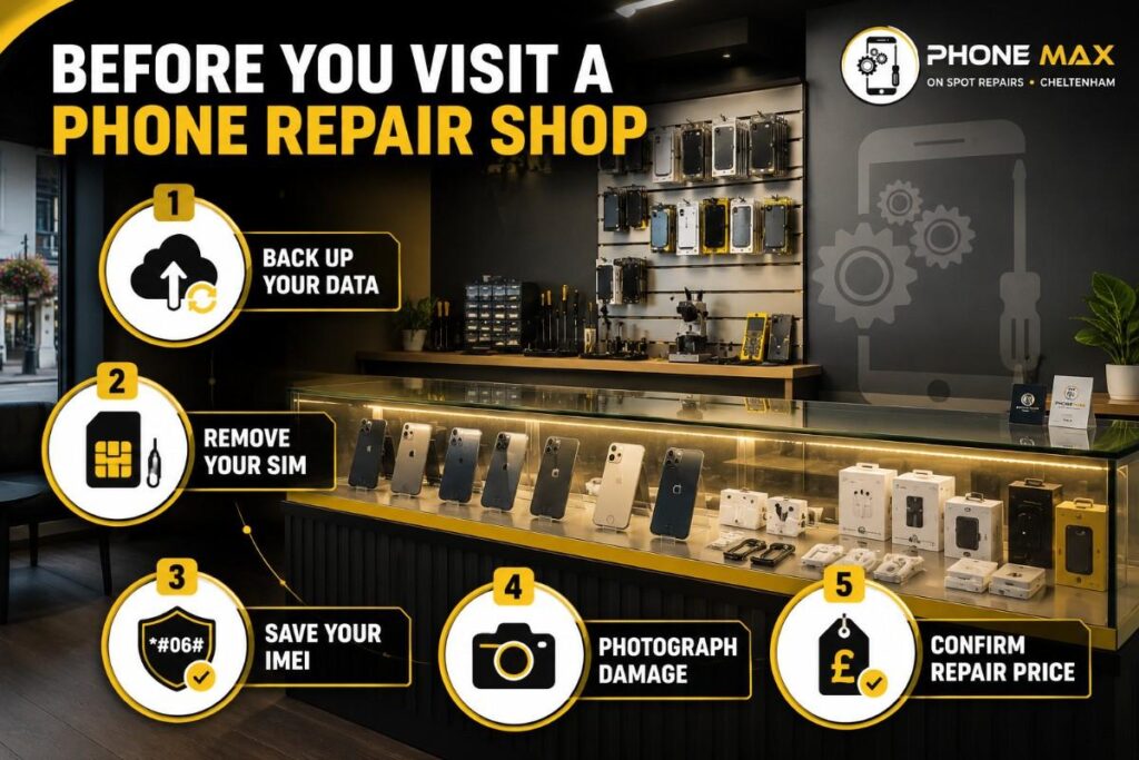 phone repair shops near me Cheltenham preparation checklist before repair