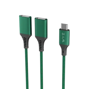 USB-C Male to 2 USB-A Female splitter cable 0.3m