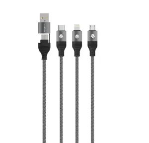 WYEFLOW 6-IN1 Aluminum Alloy Braided 60W Super Fast Charging Cable 1.2m
