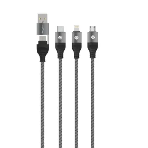 WYEFLOW 6-IN1 Aluminum Alloy Braided 60W Super Fast Charging Cable 1.2m