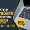 Laptop keyboard not working on a desk.