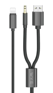 8-PIN TO USB-A & 3.5mm AUX CABLE